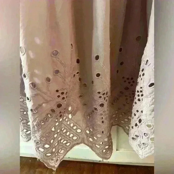 Soft Surroundings Eyelet Nightgown Maxi Dress 3X Purple 100% Cotton - Picture 6 of 11